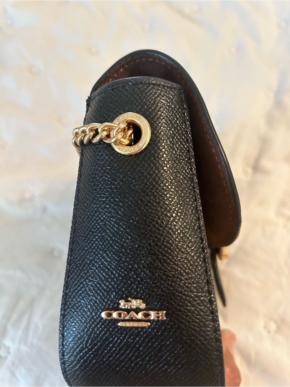 Coach Brown Signature Canvas Star-Buckle Crossbody with Gold Chain - Picture 3 of 8